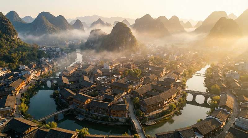 抖音揭秘视频-古镇晨曦纪录片